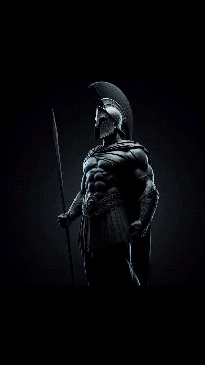 Aesthetic black and white statue of a Spartan warrior, representing peak physical condition and the timeless principles of fitness and healthy eating. Check out https://karanblog.in/.